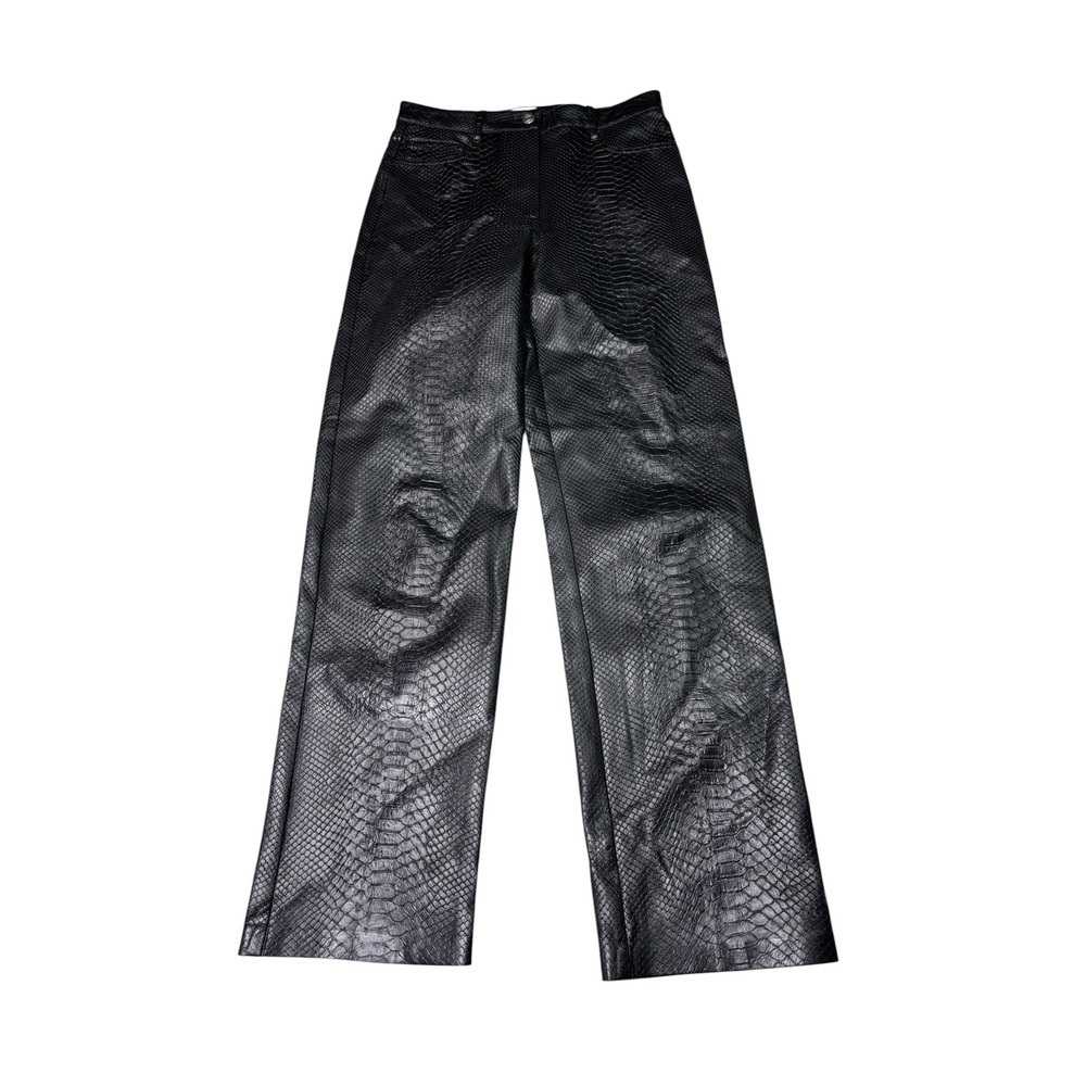Wilfred Aritzia Melina Black Snakeskin Vegan Leather Womens 4 27X30